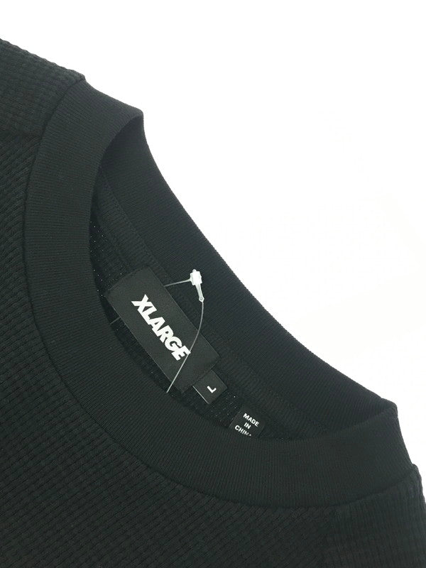 【中古美品】【メンズ】 XLARGE エクストララージ WAFFLE RAGLAN TOP BLACK 101263011022 ワッフル ラグラン トップス 142-260906-rt-04-tagh サイズ：L カラー：ブラック 万代Net店