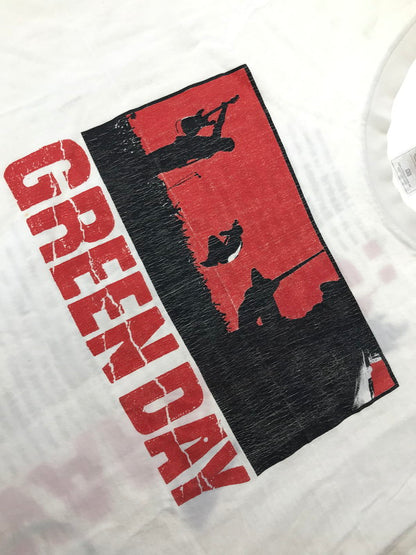 【現状渡し品】【メンズ】 FRUITS OF THE LOOM フルーツ オブ ザ ルーム 00S GREEN DAY WARNING TOUR S/S TEE ショートスリーブ Tシャツ トップス 146-260904-rt-41-tagh サイズ：XL カラー：ホワイト 万代Net店