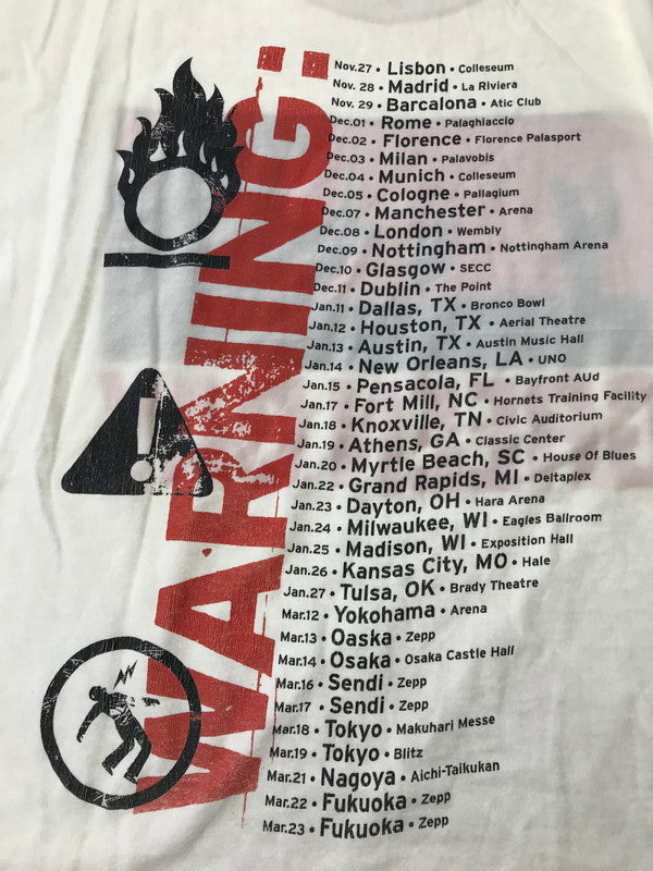 【現状渡し品】【メンズ】 FRUITS OF THE LOOM フルーツ オブ ザ ルーム 00S GREEN DAY WARNING TOUR S/S TEE ショートスリーブ Tシャツ トップス 146-260904-rt-41-tagh サイズ：XL カラー：ホワイト 万代Net店