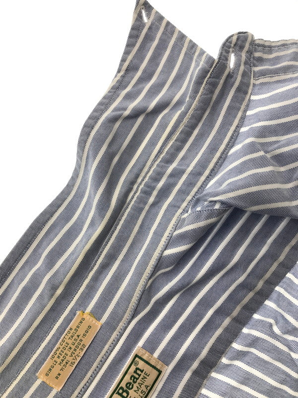 【中古品】【メンズ】 L.L.BEAN エルエルビーン 80～90's S/S BD STRIPE SHIRT 80～90年代 ショートスリーブ ボタンダウン ストライプ シャツ トップス 146-260904-rt-46-tagh サイズ：16.5-32 カラー：ブルー 万代Net店