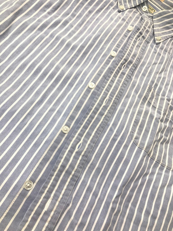 【中古品】【メンズ】 L.L.BEAN エルエルビーン 80～90's S/S BD STRIPE SHIRT 80～90年代 ショートスリーブ ボタンダウン ストライプ シャツ トップス 146-260904-rt-46-tagh サイズ：16.5-32 カラー：ブルー 万代Net店