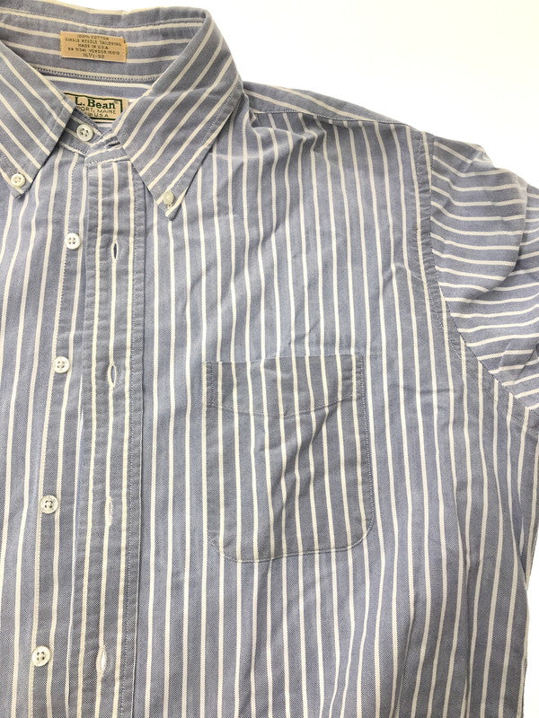 【中古品】【メンズ】 L.L.BEAN エルエルビーン 80～90's S/S BD STRIPE SHIRT 80～90年代 ショートスリーブ ボタンダウン ストライプ シャツ トップス 146-260904-rt-46-tagh サイズ：16.5-32 カラー：ブルー 万代Net店