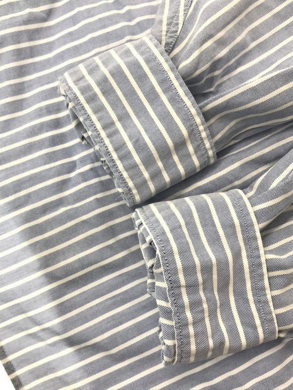 【中古品】【メンズ】 L.L.BEAN エルエルビーン 80～90's S/S BD STRIPE SHIRT 80～90年代 ショートスリーブ ボタンダウン ストライプ シャツ トップス 146-260904-rt-46-tagh サイズ：16.5-32 カラー：ブルー 万代Net店