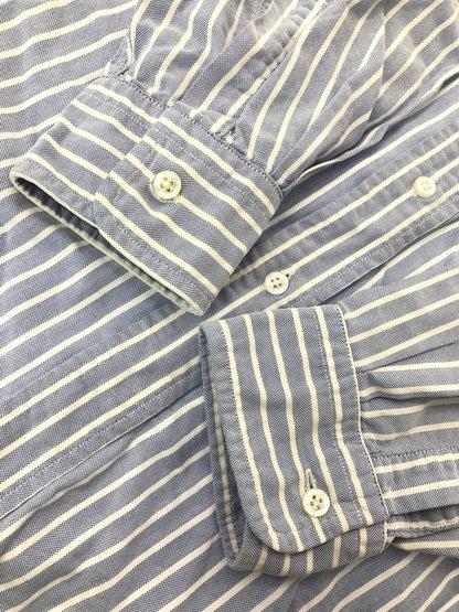 【中古品】【メンズ】 L.L.BEAN エルエルビーン 80～90's S/S BD STRIPE SHIRT 80～90年代 ショートスリーブ ボタンダウン ストライプ シャツ トップス 146-260904-rt-46-tagh サイズ：16.5-32 カラー：ブルー 万代Net店
