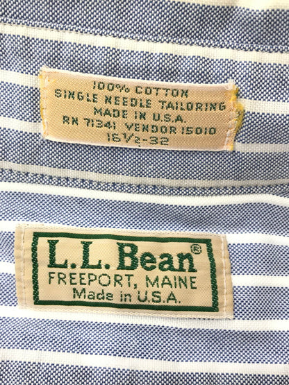 【中古品】【メンズ】 L.L.BEAN エルエルビーン 80～90's S/S BD STRIPE SHIRT 80～90年代 ショートスリーブ ボタンダウン ストライプ シャツ トップス 146-260904-rt-46-tagh サイズ：16.5-32 カラー：ブルー 万代Net店