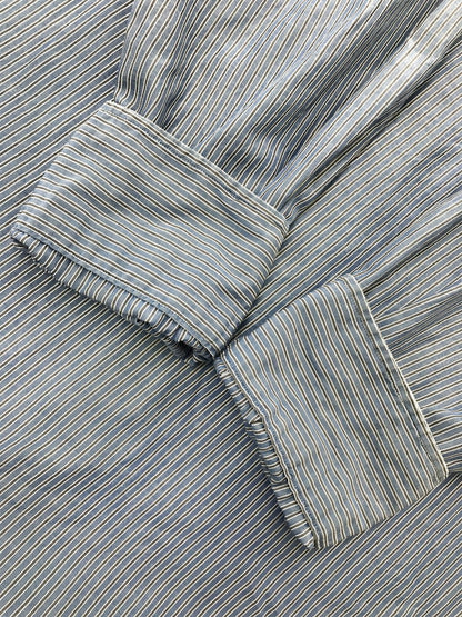 【中古品】【メンズ】 POLO RALPH LAUREN ポロ・ラルフローレン 90's LOWELL STRIPE LS SHIRT BLUE ローウェル ストライプ ロングスリーブ シャツ トップス 146-260904-rt-45-tagh サイズ：16-33 カラー：ブルー 万代Net店