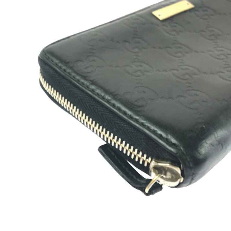 【現状渡し品】【メンズ】 GUCCI グッチ グッチシマ ラウンドファスナー ウォレット 112724 長財布 181-260908-na-12-tagh カラー：ブラック 万代Net店