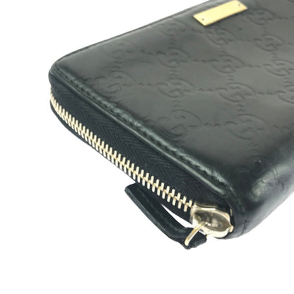 【現状渡し品】【メンズ】 GUCCI グッチ グッチシマ ラウンドファスナー ウォレット 112724 長財布 181-260908-na-12-tagh カラー：ブラック 万代Net店