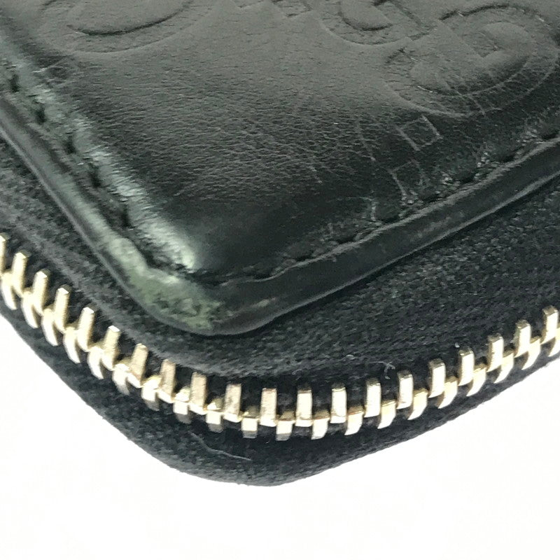 【現状渡し品】【メンズ】 GUCCI グッチ グッチシマ ラウンドファスナー ウォレット 112724 長財布 181-260908-na-12-tagh カラー：ブラック 万代Net店