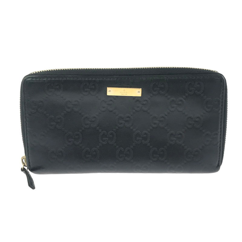 【現状渡し品】【メンズ】 GUCCI グッチ グッチシマ ラウンドファスナー ウォレット 112724 長財布 181-260908-na-12-tagh カラー：ブラック 万代Net店