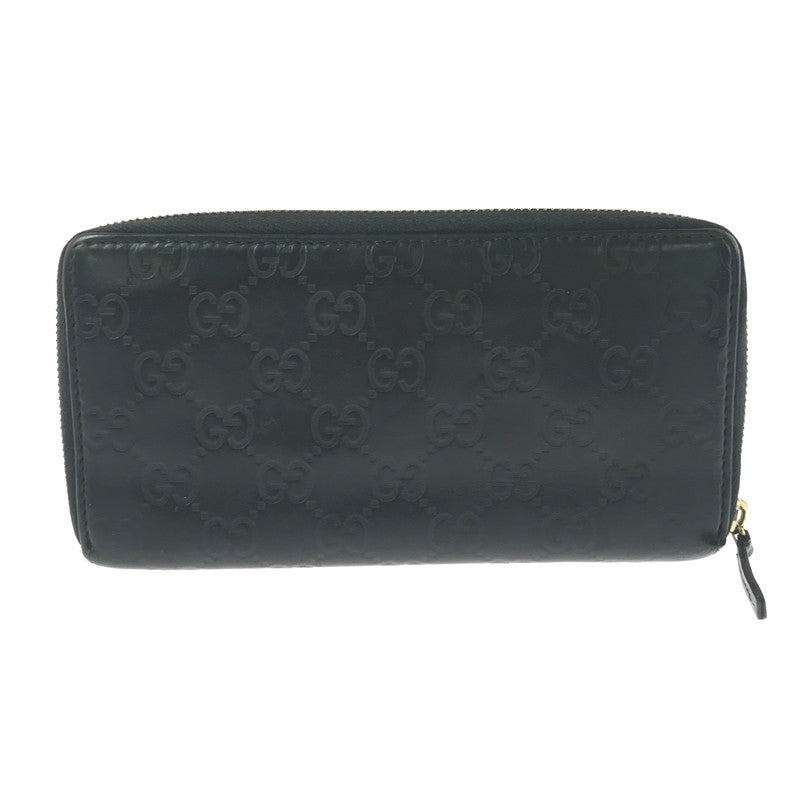 【現状渡し品】【メンズ】 GUCCI グッチ グッチシマ ラウンドファスナー ウォレット 112724 長財布 181-260908-na-12-tagh カラー：ブラック 万代Net店