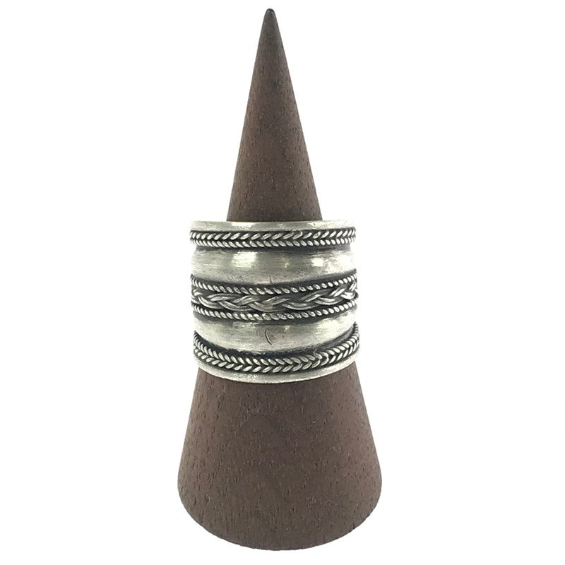 【中古品】【メンズ】 SV925 BRAIDED DESIGN RING シルバー925 編み込み デザイン リング 指輪 アクセサリー 192-260906-rt-26-tagh カラー：シルバー 万代Net店