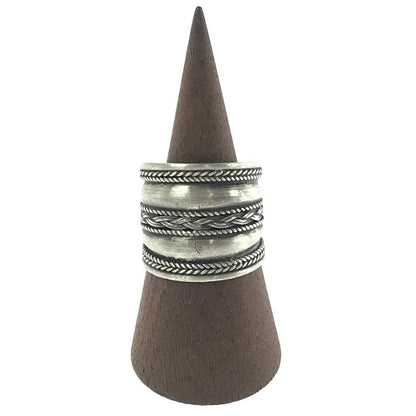 【中古品】【メンズ】 SV925 BRAIDED DESIGN RING シルバー925 編み込み デザイン リング 指輪 アクセサリー 192-260906-rt-26-tagh カラー：シルバー 万代Net店