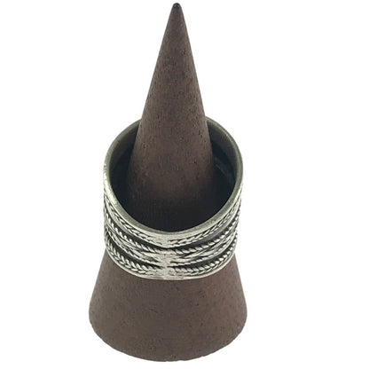 【中古品】【メンズ】 SV925 BRAIDED DESIGN RING シルバー925 編み込み デザイン リング 指輪 アクセサリー 192-260906-rt-26-tagh カラー：シルバー 万代Net店