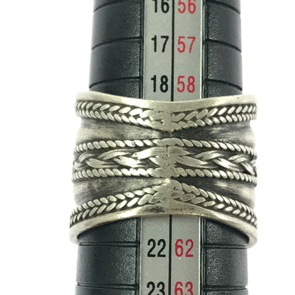 【中古品】【メンズ】 SV925 BRAIDED DESIGN RING シルバー925 編み込み デザイン リング 指輪 アクセサリー 192-260906-rt-26-tagh カラー：シルバー 万代Net店