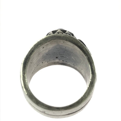 【中古品】【メンズ】 SV925 BLACK STONE FIRE PATTERN RING ブラック ストーン ファイヤー パターン リング アクセサリー 192-260906-rt-29-tagh カラー：シルバー 万代Net店