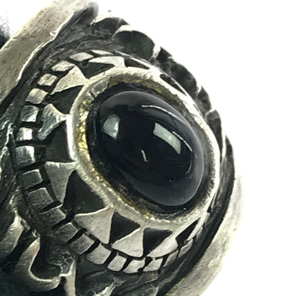 【中古品】【メンズ】 SV925 BLACK STONE FIRE PATTERN RING ブラック ストーン ファイヤー パターン リング アクセサリー 192-260906-rt-29-tagh カラー：シルバー 万代Net店