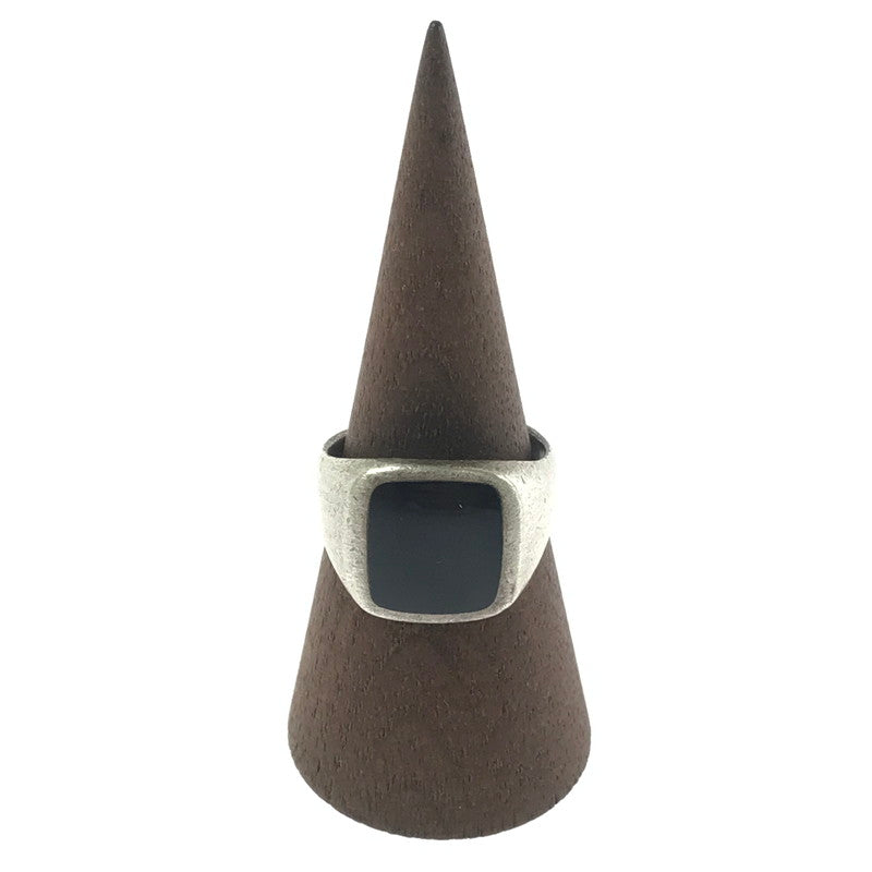 【現状渡し品】【メンズ】 SV925 ONYX SIGNET RING オニキス シグネット リング 指輪 アクセサリー 192-260906-rt-28-tagh カラー：シルバー 万代Net店