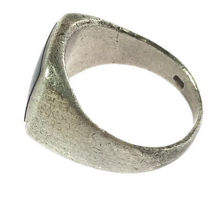 【現状渡し品】【メンズ】 SV925 ONYX SIGNET RING オニキス シグネット リング 指輪 アクセサリー 192-260906-rt-28-tagh カラー：シルバー 万代Net店