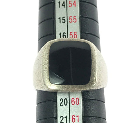 【現状渡し品】【メンズ】 SV925 ONYX SIGNET RING オニキス シグネット リング 指輪 アクセサリー 192-260906-rt-28-tagh カラー：シルバー 万代Net店