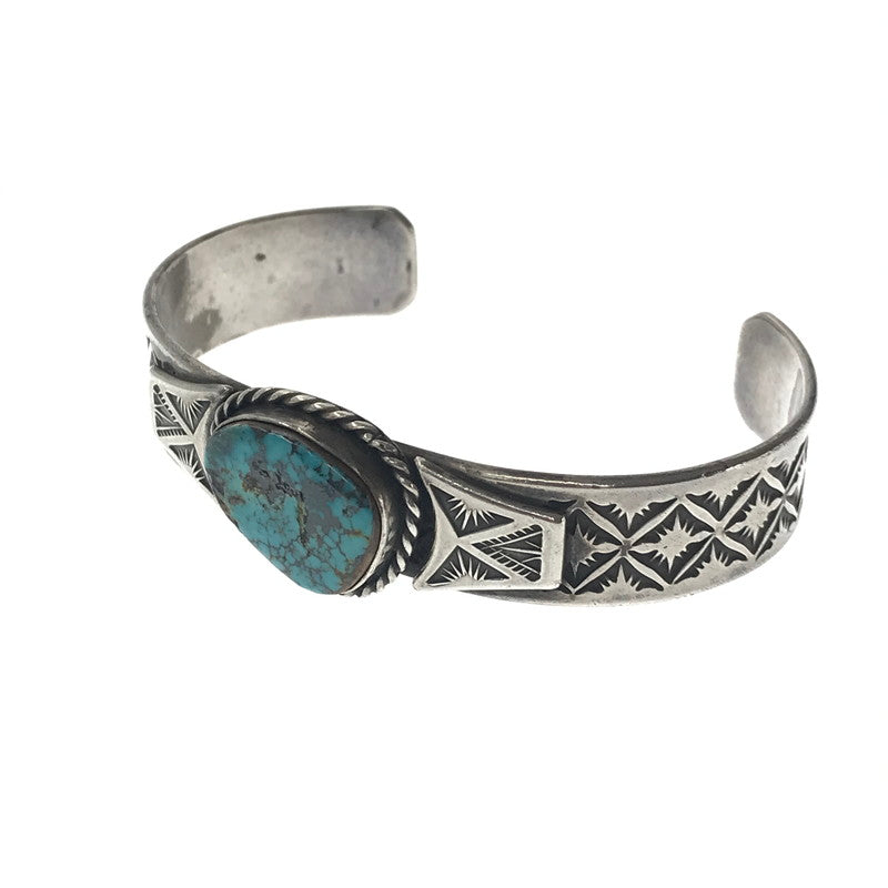 【現状渡し品】【メンズ】 USED TURQUOISE STAMP WORK BANGLE ターコイズ スタンプ ワーク バングル アクセサリー 191-260907-na-10-tagh カラー：シルバー 万代Net店