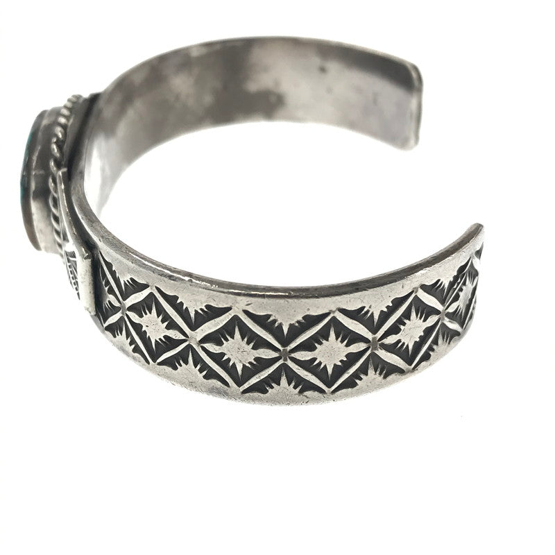 【現状渡し品】【メンズ】 USED TURQUOISE STAMP WORK BANGLE ターコイズ スタンプ ワーク バングル アクセサリー 191-260907-na-10-tagh カラー：シルバー 万代Net店