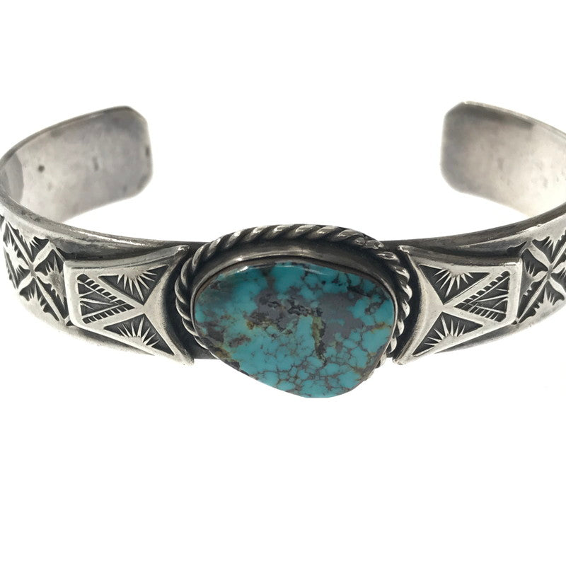 【現状渡し品】【メンズ】 USED TURQUOISE STAMP WORK BANGLE ターコイズ スタンプ ワーク バングル アクセサリー 191-260907-na-10-tagh カラー：シルバー 万代Net店