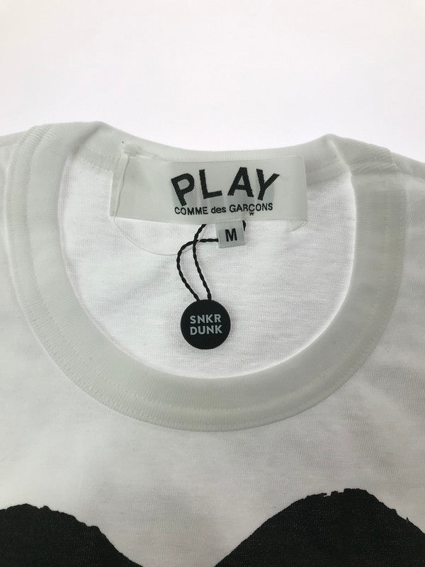 【中古美品】【メンズ】 PLAY COMME DES GARCONS プレイコムデギャルソン BIG HEART T-SHIRT AX-T070 AD2026 ビックハート プリント Tシャツ 半袖Tシャツ 140-260920-na-01-tagh サイズ：M カラー：ホワイト 万代Net店