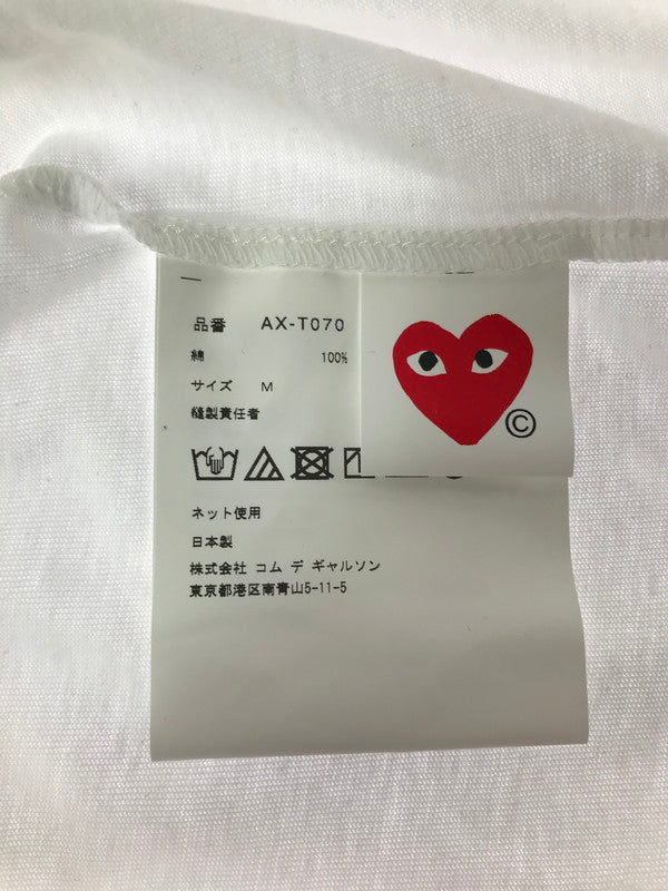 【中古美品】【メンズ】 PLAY COMME DES GARCONS プレイコムデギャルソン BIG HEART T-SHIRT AX-T070 AD2026 ビックハート プリント Tシャツ 半袖Tシャツ 140-260920-na-01-tagh サイズ：M カラー：ホワイト 万代Net店