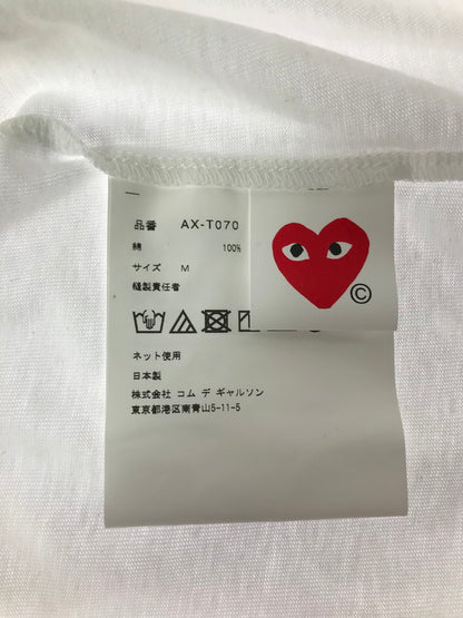 【中古美品】【メンズ】 PLAY COMME DES GARCONS プレイコムデギャルソン BIG HEART T-SHIRT AX-T070 AD2026 ビックハート プリント Tシャツ 半袖Tシャツ 140-260920-na-01-tagh サイズ：M カラー：ホワイト 万代Net店