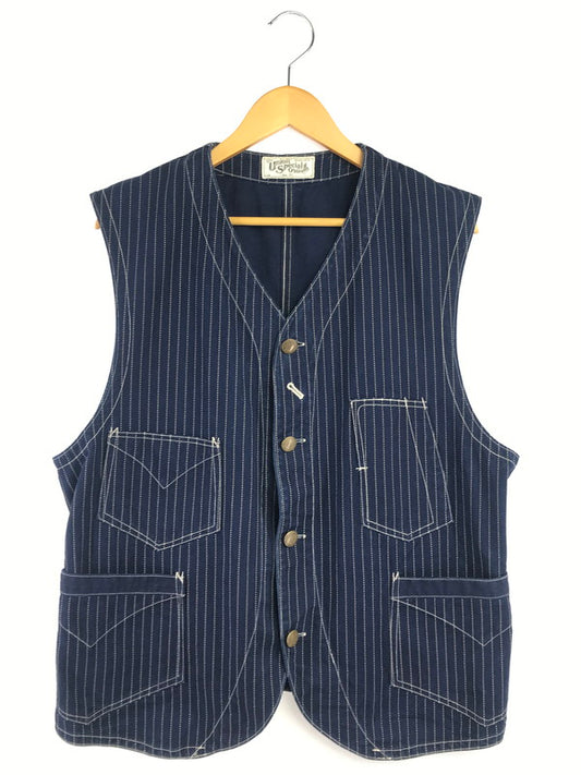 【中古品】【メンズ】 FREEWHEELERS UNION SPECIAL OVERALLS フリーホイラーズ ユニオン スぺシャル CONDUCTOR VEST INDIGO WABASH STRIPE 145-260906-rt-08-tagh サイズ：44 カラー：インディゴ 万代Net店