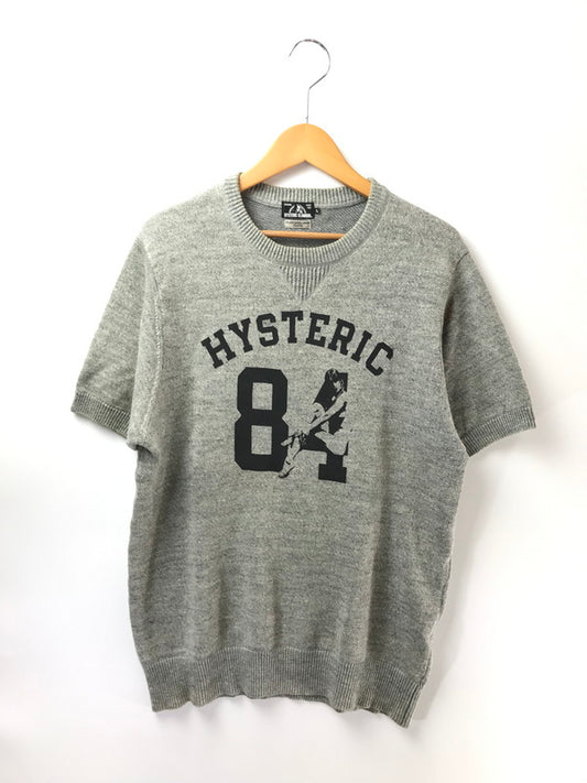 【中古品】【メンズ】 HYSTERIC GLAMOUR ヒステリックグラマー FLANDERS LINEN S/S KNIT GRAY 0261NS04 フランダース リネン ショートスリーブ ニット トップス 140-260904-rt-44-tagh サイズ：L カラー：グレー 万代Net店