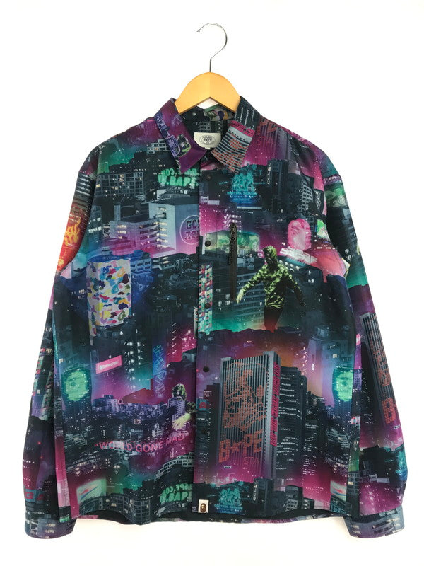 【中古品】【メンズ】 A BATHING APE アベイシングエイプ NEON TOKYO SHIRT 001SHG301013X ネオン トウキョウ シャツ トップス 142-260906-rt-07-tagh サイズ：XL カラー：マルチカラー 万代Net店