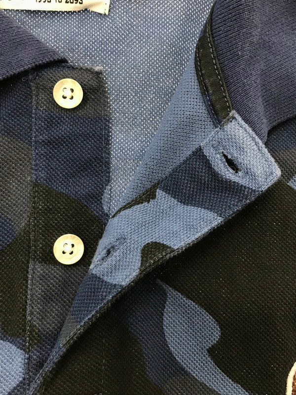【中古品】【メンズ】 A BATHING APE アベイシングエイプ CAMO S/S POLO SHIRT 001P0D301009X カモフラ柄 ショートスリーブ ポロシャツ トップス 142-260904-rt-43-tagh サイズ：L カラー：ブルー 万代Net店