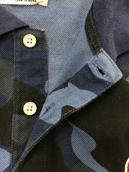 【中古品】【メンズ】 A BATHING APE アベイシングエイプ CAMO S/S POLO SHIRT 001P0D301009X カモフラ柄 ショートスリーブ ポロシャツ トップス 142-260904-rt-43-tagh サイズ：L カラー：ブルー 万代Net店