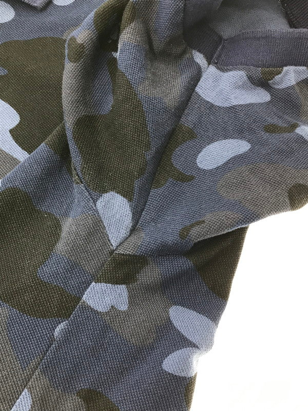 【中古品】【メンズ】 A BATHING APE アベイシングエイプ CAMO S/S POLO SHIRT 001P0D301009X カモフラ柄 ショートスリーブ ポロシャツ トップス 142-260904-rt-43-tagh サイズ：L カラー：ブルー 万代Net店