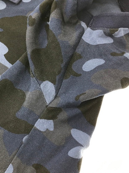 【中古品】【メンズ】 A BATHING APE アベイシングエイプ CAMO S/S POLO SHIRT 001P0D301009X カモフラ柄 ショートスリーブ ポロシャツ トップス 142-260904-rt-43-tagh サイズ：L カラー：ブルー 万代Net店