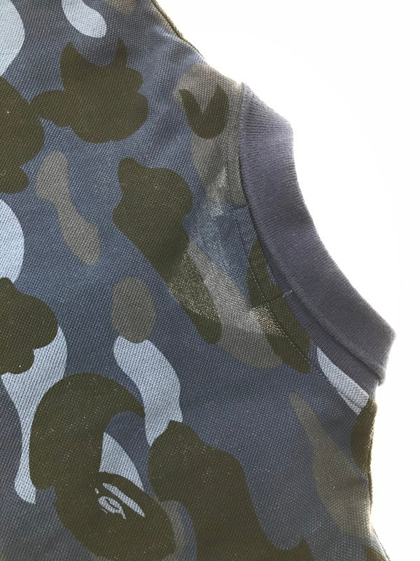 【中古品】【メンズ】 A BATHING APE アベイシングエイプ CAMO S/S POLO SHIRT 001P0D301009X カモフラ柄 ショートスリーブ ポロシャツ トップス 142-260904-rt-43-tagh サイズ：L カラー：ブルー 万代Net店