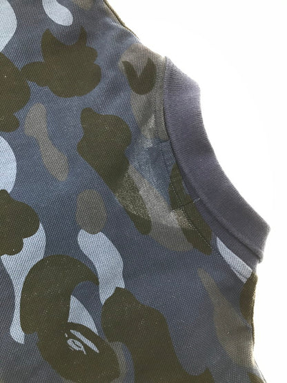 【中古品】【メンズ】 A BATHING APE アベイシングエイプ CAMO S/S POLO SHIRT 001P0D301009X カモフラ柄 ショートスリーブ ポロシャツ トップス 142-260904-rt-43-tagh サイズ：L カラー：ブルー 万代Net店