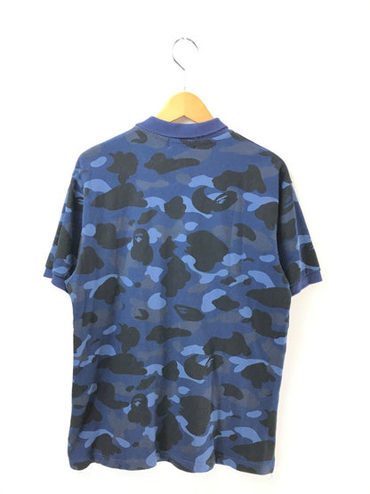 【中古品】【メンズ】 A BATHING APE アベイシングエイプ CAMO S/S POLO SHIRT 001P0D301009X カモフラ柄 ショートスリーブ ポロシャツ トップス 142-260904-rt-43-tagh サイズ：L カラー：ブルー 万代Net店