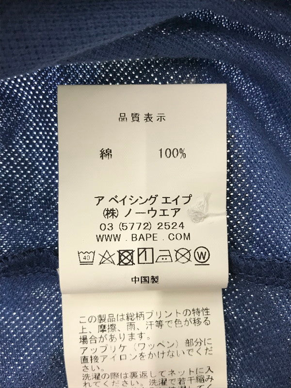 【中古品】【メンズ】 A BATHING APE アベイシングエイプ CAMO S/S POLO SHIRT 001P0D301009X カモフラ柄 ショートスリーブ ポロシャツ トップス 142-260904-rt-43-tagh サイズ：L カラー：ブルー 万代Net店