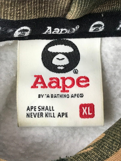 【中古品】【メンズ】 AAPE BY A BATHING APE エーエイプ バイ ア ベイシング エイプ FRONT LOGO HOODIE GRAY ASW2067 フロント ロゴ フーディー パーカー 142-260906-rt-11-tagh サイズ：XL カラー：グレー 万代Net店
