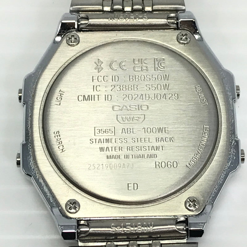 【中古品】【メンズ】 CASIO カシオ CASIO COLLECTION STANDARD ABL-100WE-1AJF カシオ コレクション スタンダード デジタル腕時計 時計 197-260915-ki-05-tagh カラー：シルバー/ブラック 万代Net店