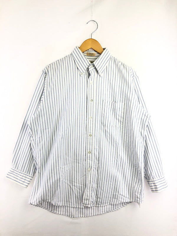 【中古品】【メンズ】 L.L.BEAN エルエルビーン 90'S USA製 L/S BD STRIPE SHIRT 90年代 ボタンダウン ストライプシャツ 長袖シャツ 146-260912-na-28-tagh サイズ：16 1/2 - 32 カラー：ホワイト/ブルー 万代Net店