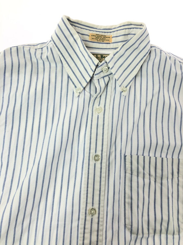 【中古品】【メンズ】 L.L.BEAN エルエルビーン 90'S USA製 L/S BD STRIPE SHIRT 90年代 ボタンダウン ストライプシャツ 長袖シャツ 146-260912-na-28-tagh サイズ：16 1/2 - 32 カラー：ホワイト/ブルー 万代Net店