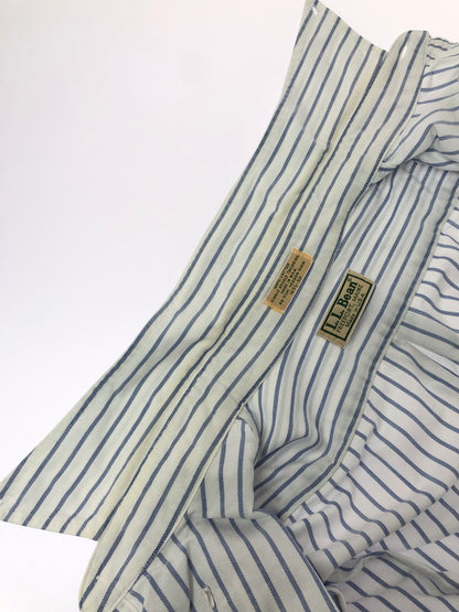 【中古品】【メンズ】 L.L.BEAN エルエルビーン 90'S USA製 L/S BD STRIPE SHIRT 90年代 ボタンダウン ストライプシャツ 長袖シャツ 146-260912-na-28-tagh サイズ：16 1/2 - 32 カラー：ホワイト/ブルー 万代Net店