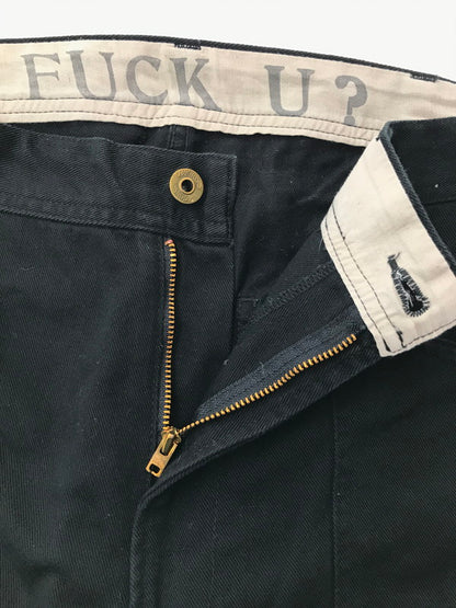 【中古品】【メンズ】 WEIRDO ウィアード FUCK U? WORK PANTS BLACK WRD-18-SS-08 ワーク パンツ ボトムス 153-260913-rt-05-tagh サイズ：XL カラー：ブラック 万代Net店