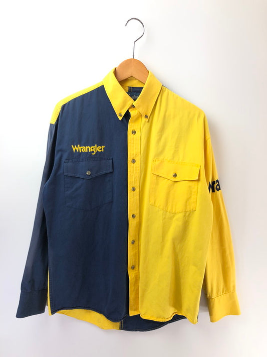 【現状渡し品】【メンズ】 WRANGLER ラングラー WESTERN SHIRTS NAVY YELLOW ウエスタン シャツ 長袖シャツ トップス 146-260909-rt-05-tagh サイズ：M カラー：ネイビー/イエロー 万代Net店