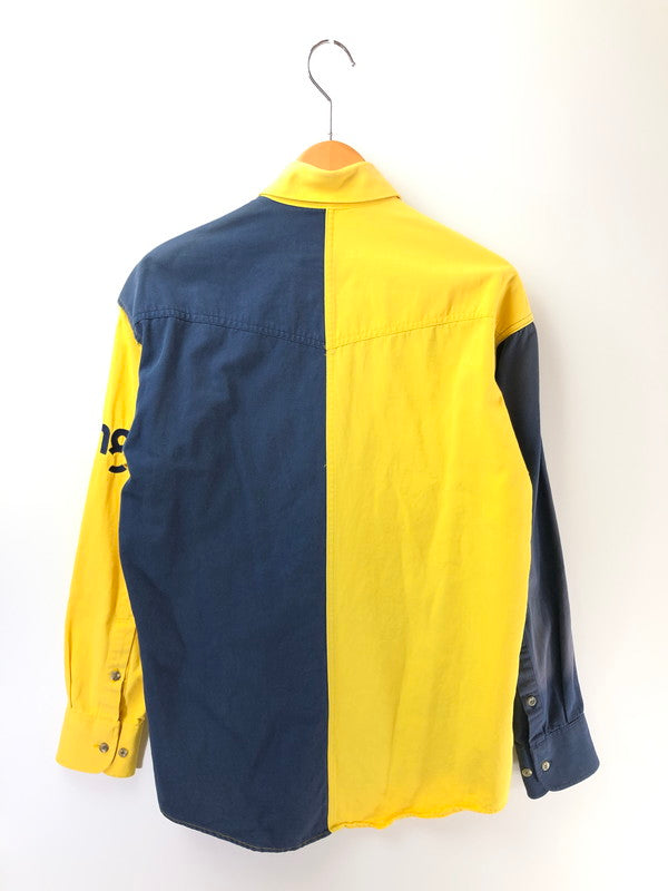 【現状渡し品】【メンズ】 WRANGLER ラングラー WESTERN SHIRTS NAVY YELLOW ウエスタン シャツ 長袖シャツ トップス 146-260909-rt-05-tagh サイズ：M カラー：ネイビー/イエロー 万代Net店