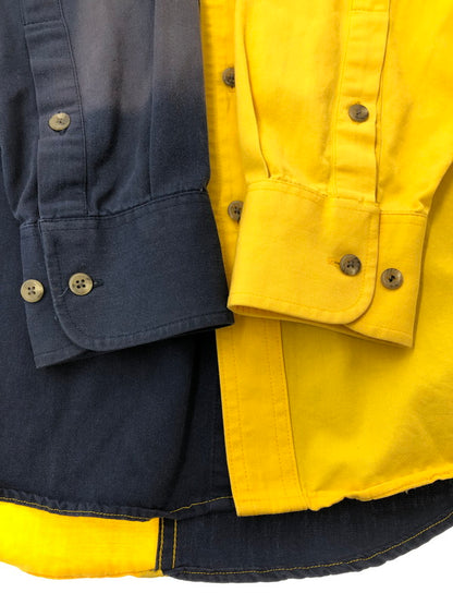 【現状渡し品】【メンズ】 WRANGLER ラングラー WESTERN SHIRTS NAVY YELLOW ウエスタン シャツ 長袖シャツ トップス 146-260909-rt-05-tagh サイズ：M カラー：ネイビー/イエロー 万代Net店